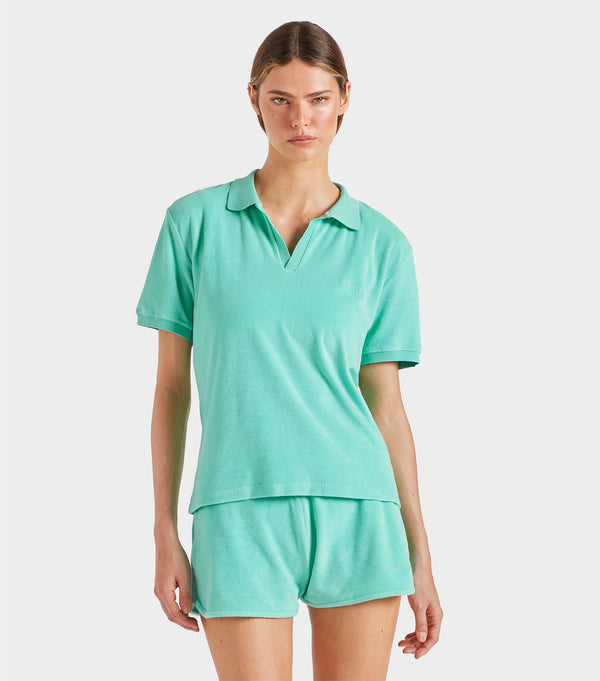 Hunza G Terry Towelling Polo Mint