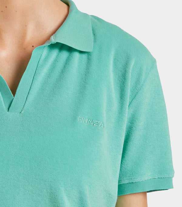 Hunza G Terry Towelling Polo Mint