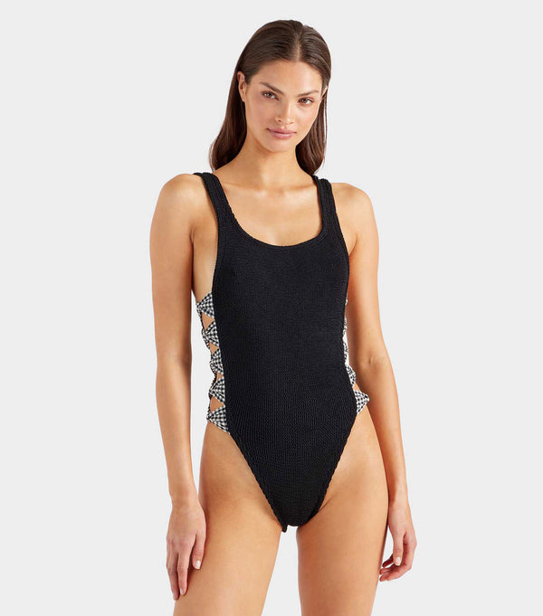 Hunza G Tiffany Swim Black Gingham