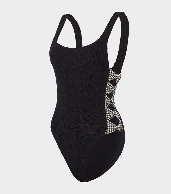 hunza g Tiffany Swim Black Gingham