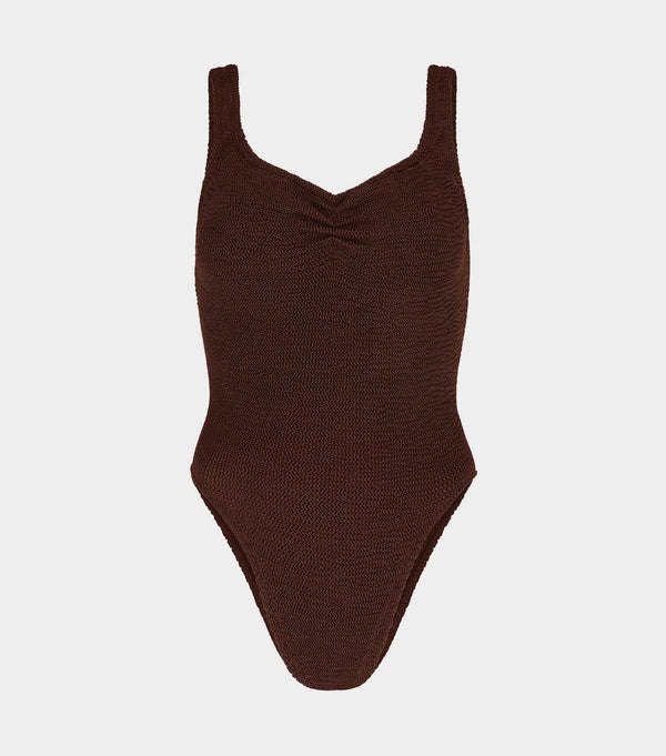hunza g Tonya Swim Metallic Chocolate