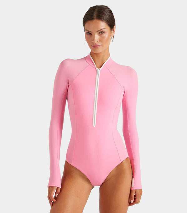 Hunza G Tyra UPF 50+ Swim Bubblegum/White