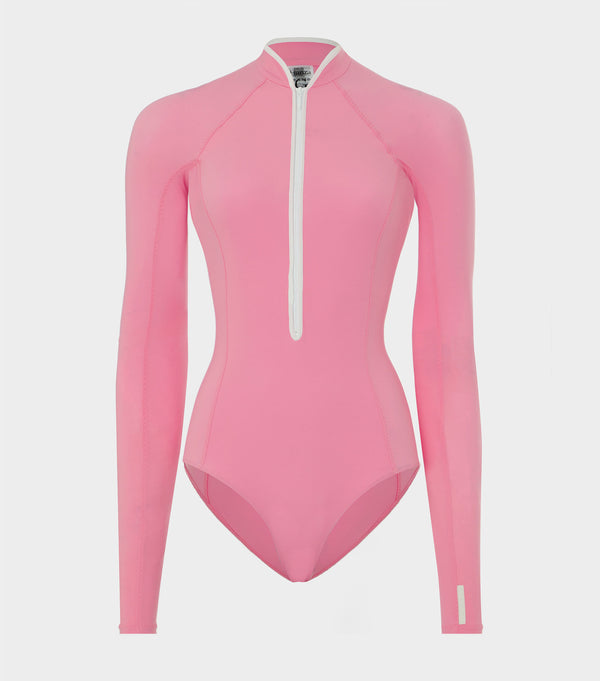 hunza g Tyra UPF 50+ Swim Bubblegum/White
