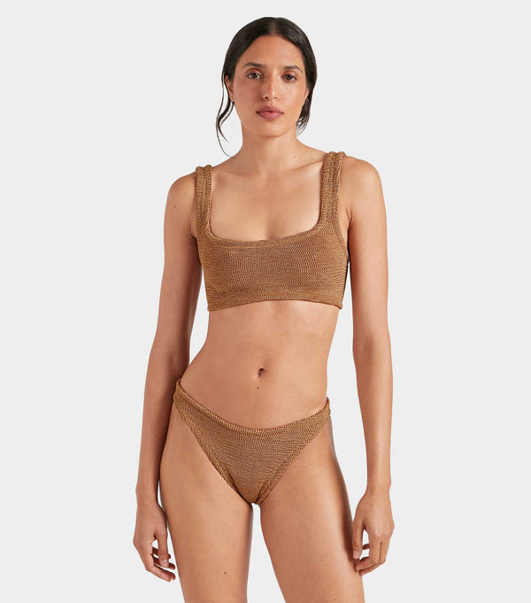 Hunza G Xandra Bikini Metallic Cocoa