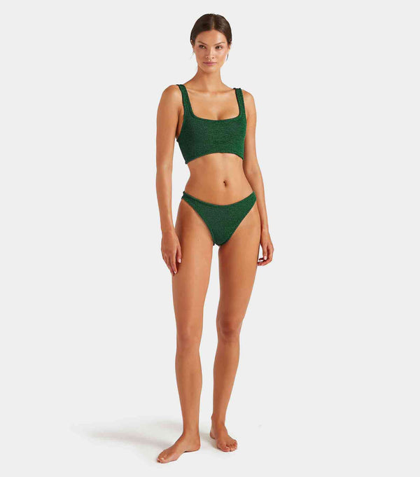 Hunza G Xandra Bikini Metallic Forest Green