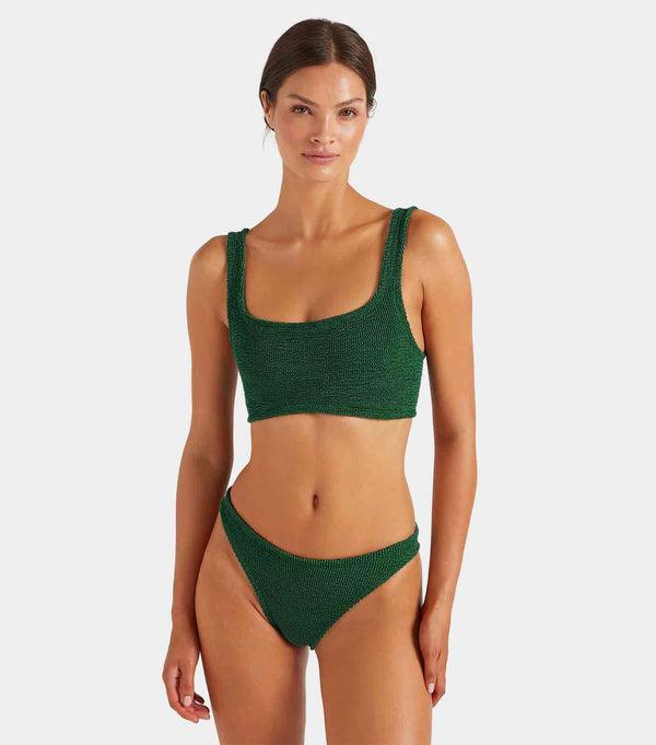 Hunza G Xandra Bikini Metallic Forest Green