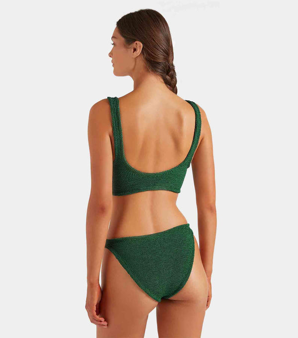 Hunza G Xandra Bikini Metallic Forest Green