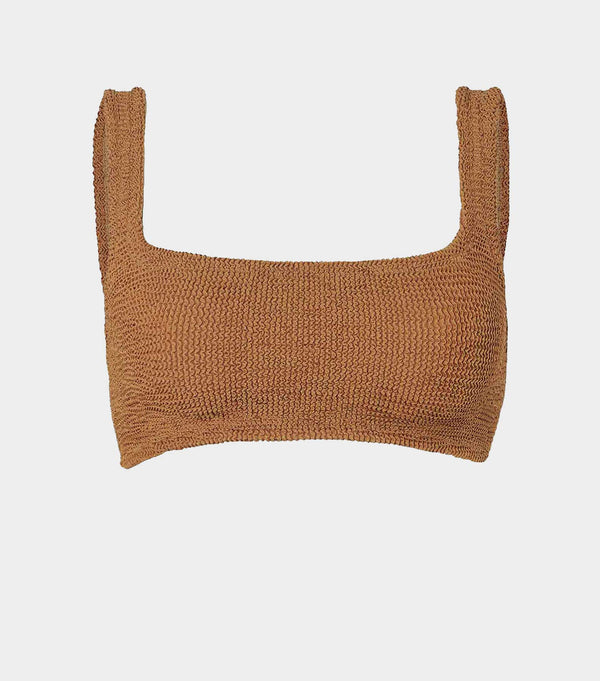 hunza g Xandra Bikini Top Metallic Cocoa