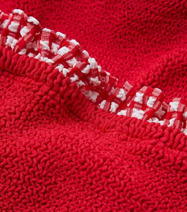 Hunza G Kids Duo Denise Swim (Ages 3 To 6) Red Gingham