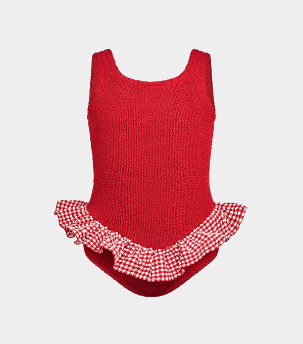 hunza g Kids Duo Denise Swim (Ages 3 to 6) Red Gingham