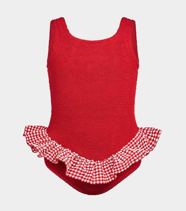hunza g Kids Duo Denise Swim (Ages 7 to 12) Red Gingham