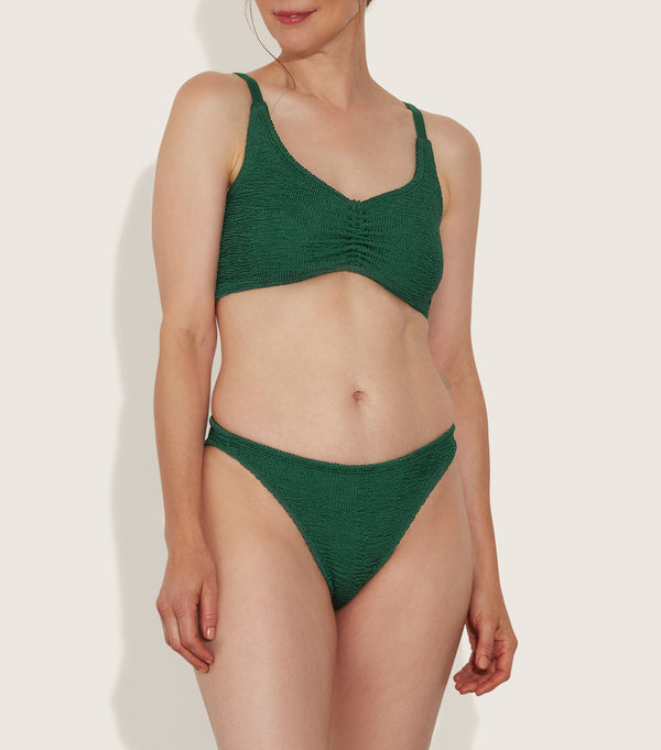 Hunza G Post Mastectomy Bikini Metallic Forest Green