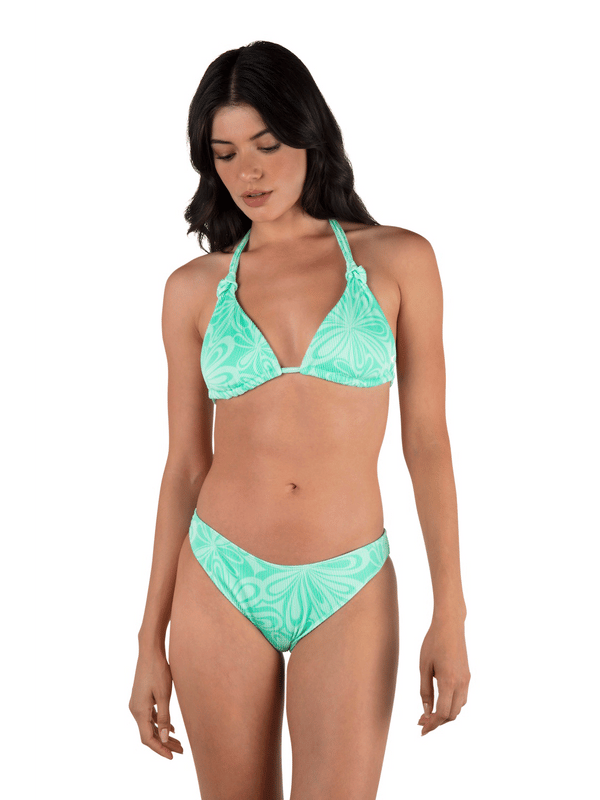 Hurley Daisy Burst Knot Triangle Top Bright Seaspray