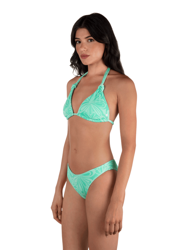 Hurley Daisy Burst Knot Triangle Top Bright Seaspray