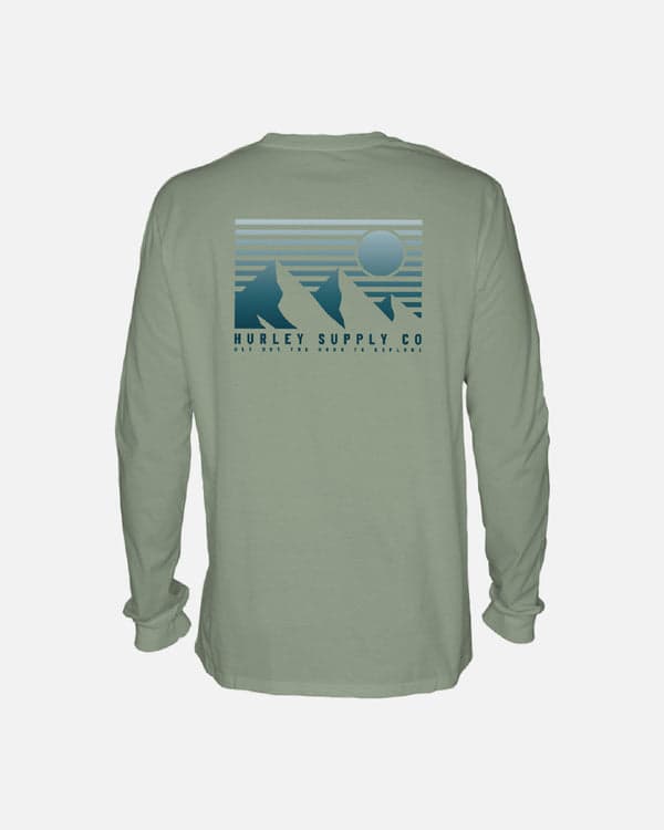 Hurley Everyday Explore 3 Peaks Long Sleeve Tee Heavy Meadow