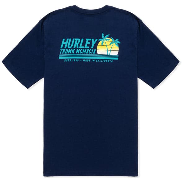 Hurley Everyday Sun Stripes Short Sleeve MIDNIGHT AQUA