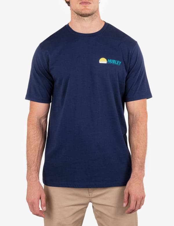 hurley Everyday Sun Stripes Short Sleeve MIDNIGHT AQUA