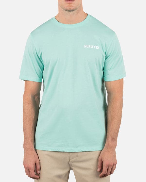 hurley Four Corners Short Sleeve Tropical Mist Heather