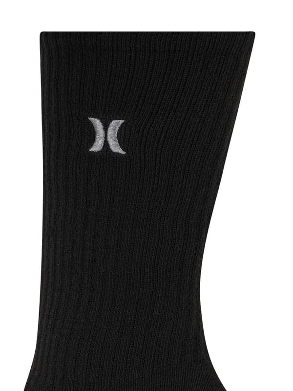 Hurley 1/2 Terry Crew Sock (6-Pack) Black