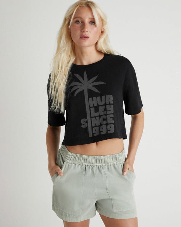 hurley 99 Boxy Crop Tee Black