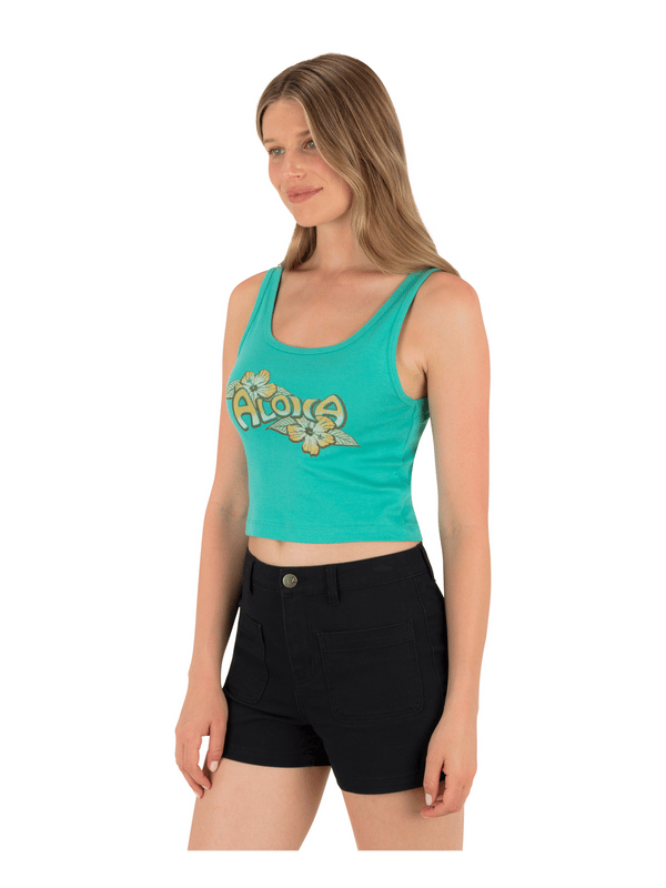 Hurley Aloha Scoop Crop Tank WATER GARDEN