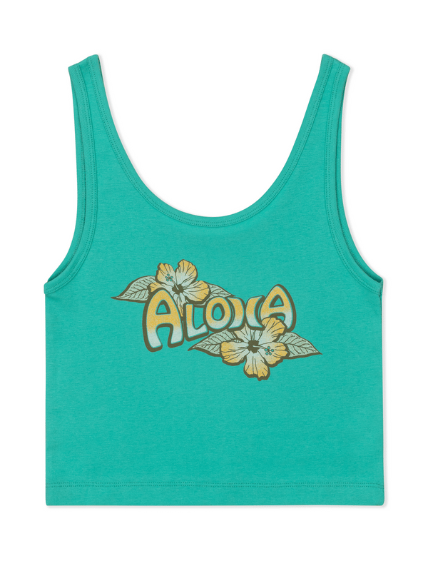 Hurley Aloha Scoop Crop Tank WATER GARDEN