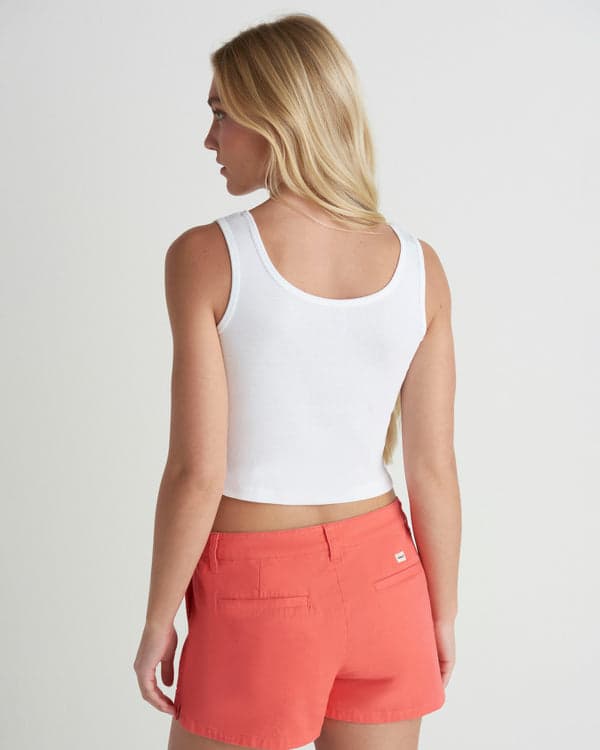 Hurley Aloha Scoop Crop Tank White