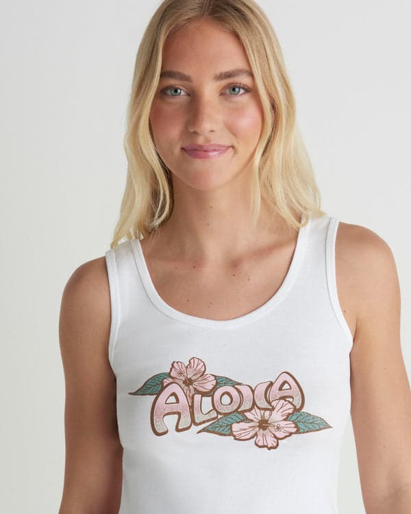 Hurley Aloha Scoop Crop Tank White
