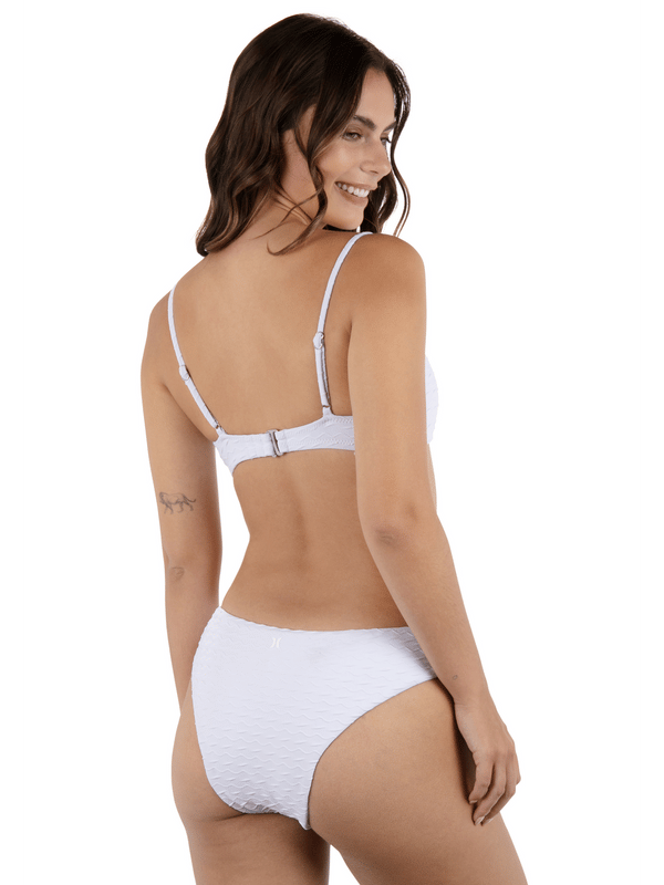 Hurley Amphora Mid Rise Cheeky Bikini Bottom White