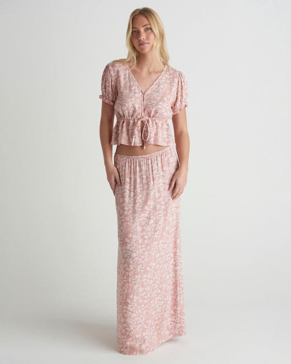 Hurley Beachcomber Maxi Skirt Rose Tan