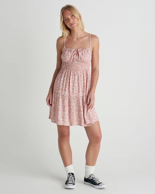 hurley Beachcomber Mini Dress Rose Tan