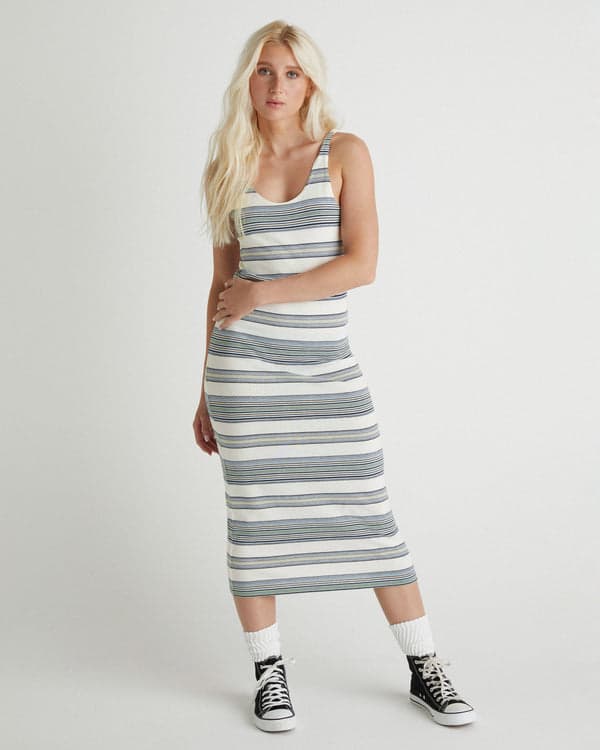 hurley Better Days Midi Dress Off White