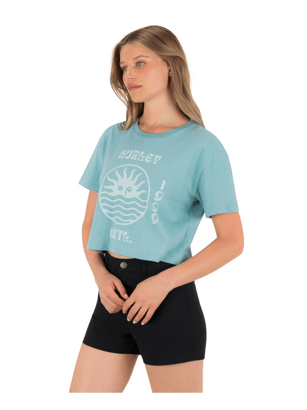 Hurley Bliss Boxy Crop Tee REEF WATERS