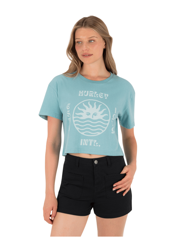 hurley Bliss Boxy Crop Tee REEF WATERS