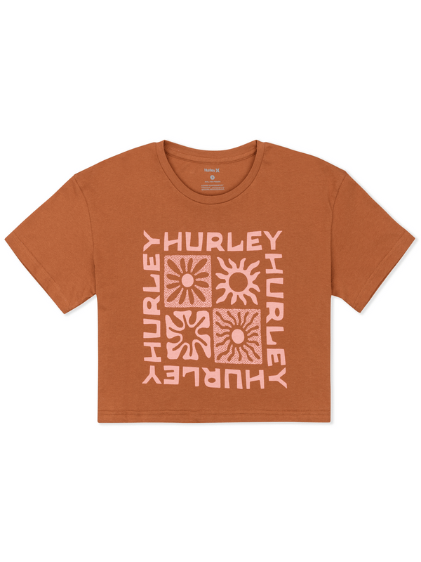 Hurley Botany Boxy Crop Tee LEATHER BROWN