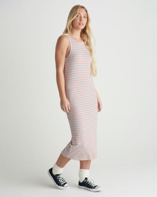 Hurley Breezy Midi Dress Coral Blossom