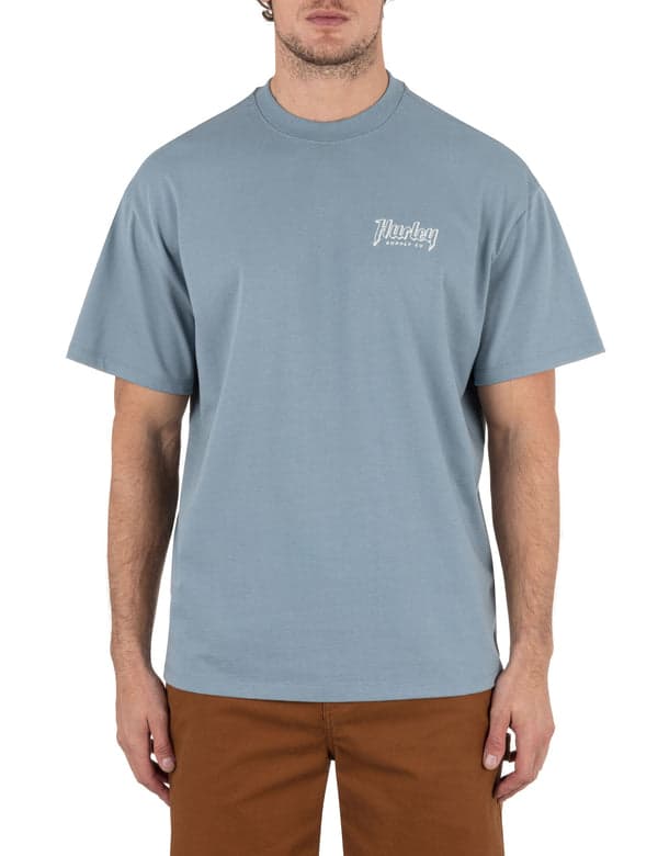 hurley Built Outline Short Sleeve Worker Blue