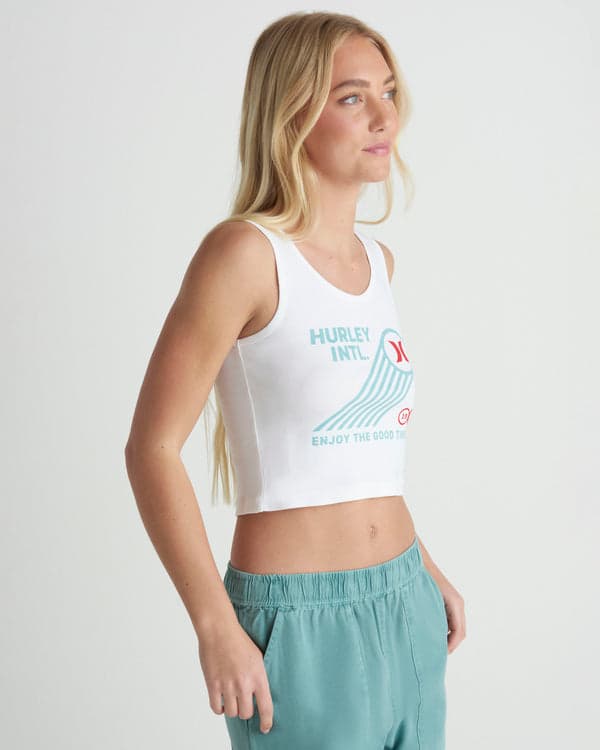 Hurley Championship Scoop Crop Tank White