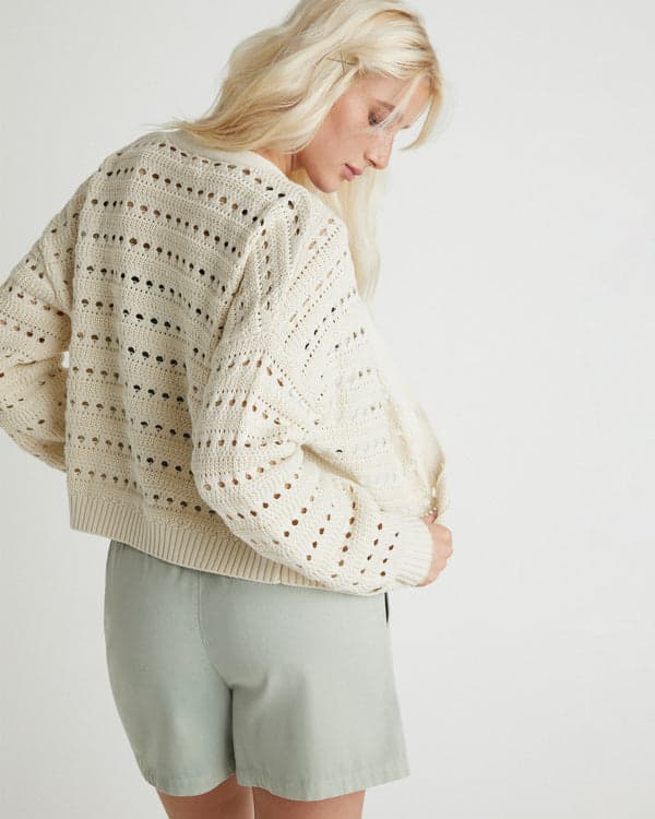 Hurley Charming Cardigan Off White