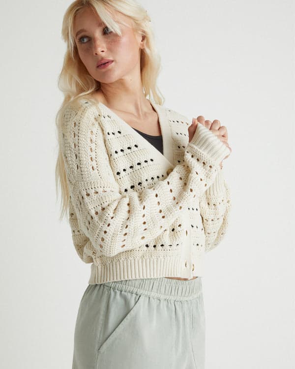 Hurley Charming Cardigan Off White