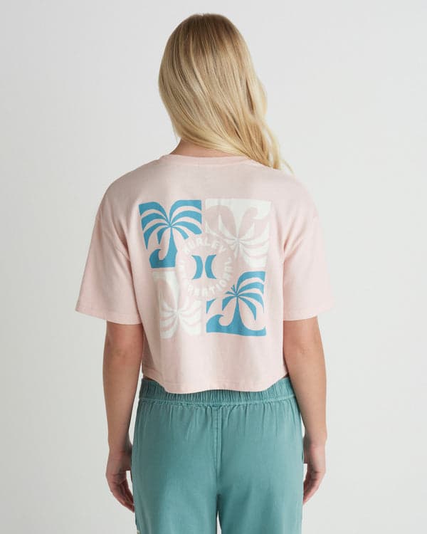 Hurley Coast To Coast Boxy Crop Tee Seashell Pink