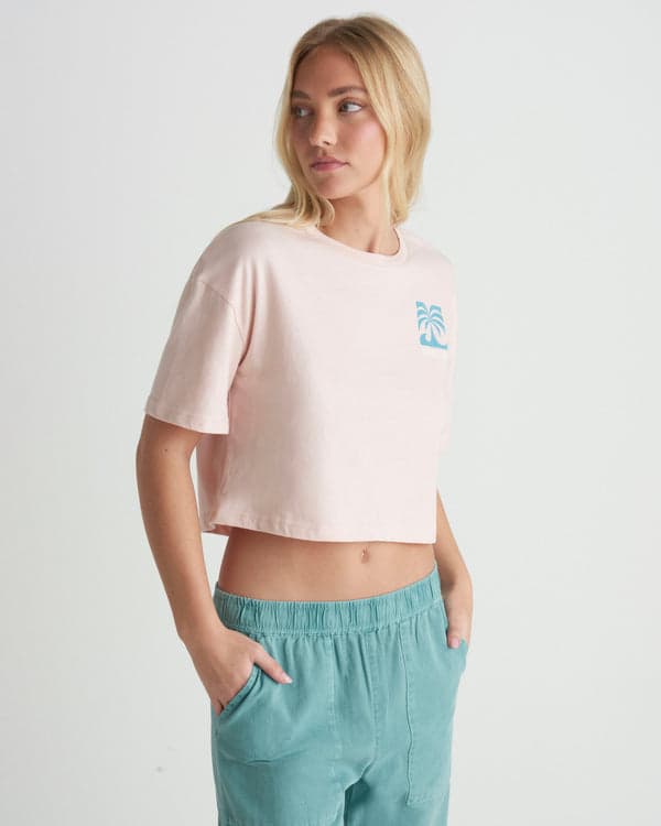 Hurley Coast To Coast Boxy Crop Tee Seashell Pink