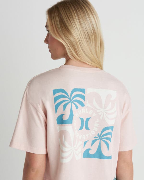 Hurley Coast To Coast Boxy Crop Tee Seashell Pink