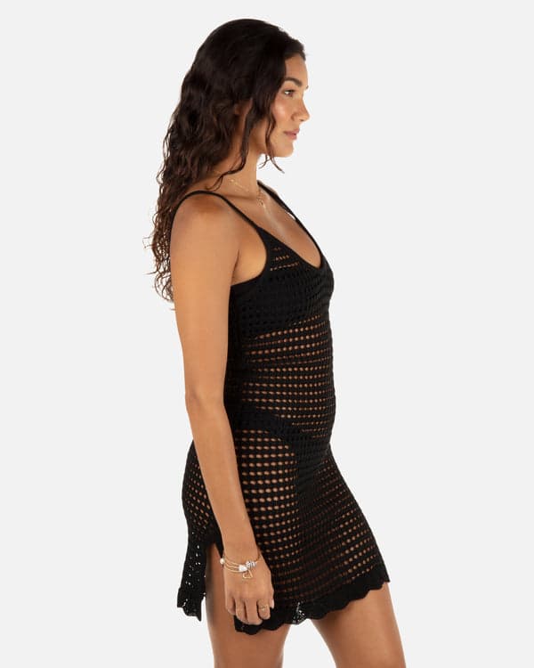 Hurley Crochet Mini Dress Black