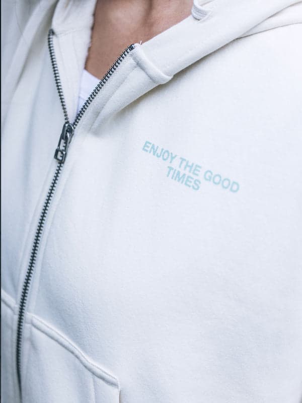 Hurley Enjoy The Good Crop Zip Hoodie Off White