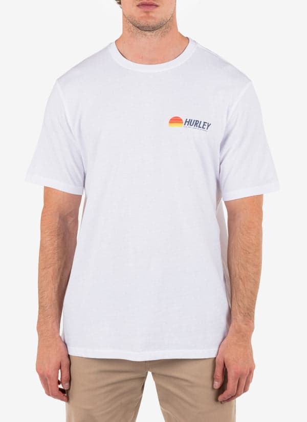 hurley Everyday Sun Stripes Short Sleeve WHITE