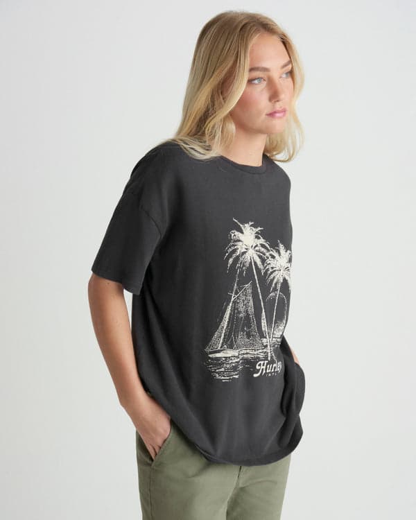Hurley Fair Winds Boyfriend Tee Off Black