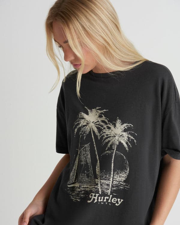 Hurley Fair Winds Boyfriend Tee Off Black