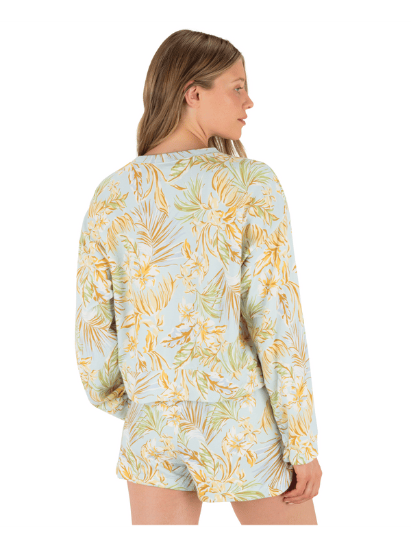 Hurley Fall Palms Boxy Crew STARLIGHT BLUE