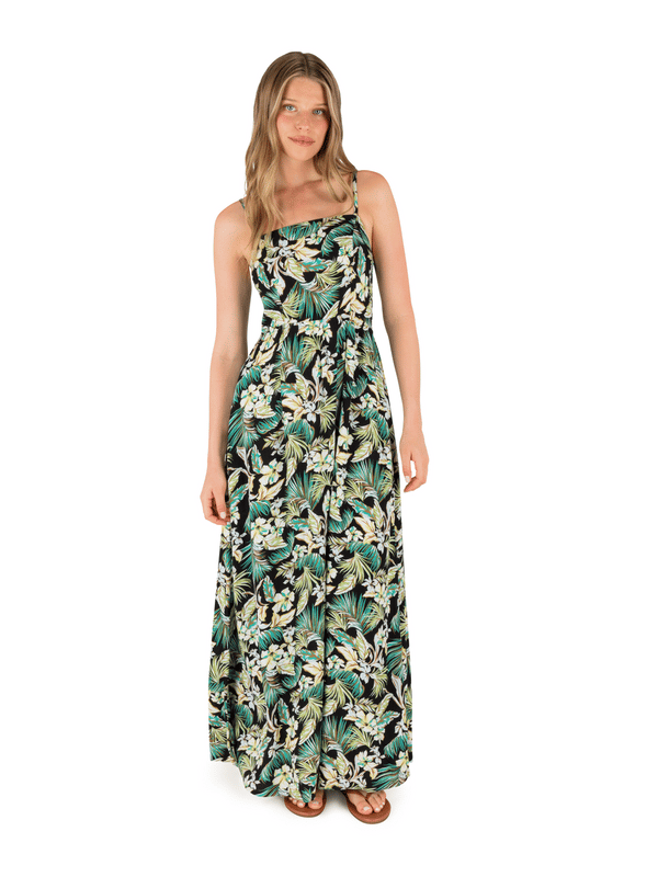 Hurley Fall Palms Maxi Dress BLACK